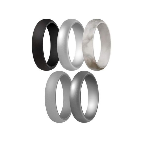 Silicone Wedding Bands Pack of 5 - Picture 1 of 4